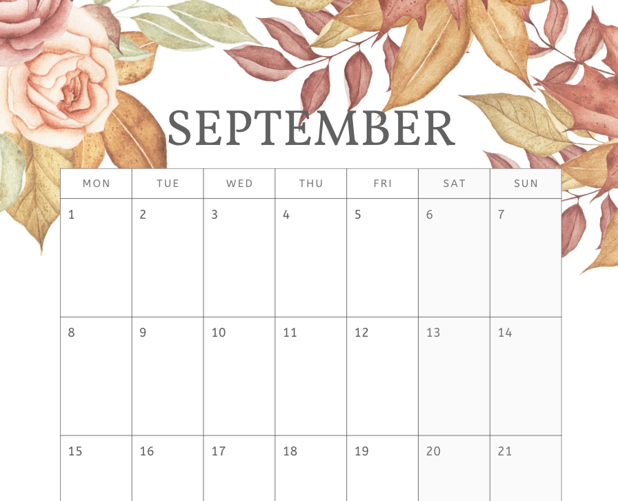 2025 Printable Floral Calendar